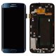 Дисплей для Samsung G925F Galaxy S6 EDGE, синій, з рамкою, Оригінал (переклеєне скло)