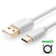 USB кабель UGREEN, USB тип-C, USB тип-A, 100 см, 2,4 А, білий, #6957303831654