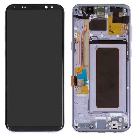 Дисплей для Samsung G955 Galaxy S8 Plus, серый, с рамкой, Original PRC , orchid Gray, original glass