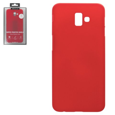 Чехол Nillkin Super Frosted Shield для Samsung J610 Galaxy J6+, красный, с подставкой, матовый, пластик, #6902048166882