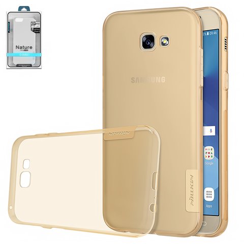 Чехол Nillkin Nature TPU Case для Samsung A320 Galaxy A3 2017 , коричневый, прозрачный, Ultra Slim, силикон, #6902048137431