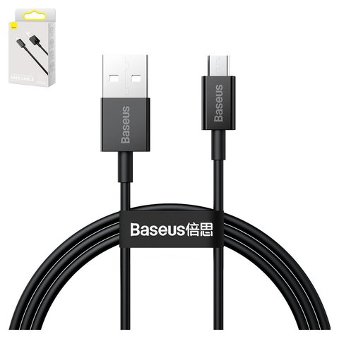 USB кабель Baseus Superior, USB тип A, micro USB тип B, 100 см, 2 A, чорний, #CAMYS 01