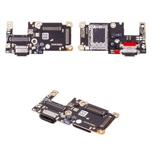 Шлейф для Xiaomi 11T, 11T Pro, конектора зарядки, з SIM конектором, High Copy, плата зарядки, 21081111RG, 2107113SG