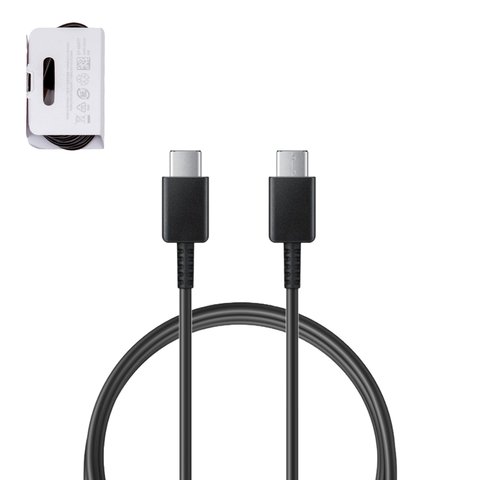 USB кабель, 2xUSB тип C, 100 см, 3 A, черный, service pack