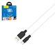 USB кабель Hoco X21 Plus, USB тип-C, USB тип-A, 100 см, 3 A, белый, силиконовый, #6831474711915