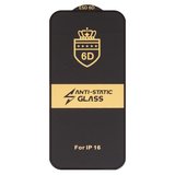 Захисне скло ESD 6D для Apple iPhone 15, iPhone 16, сумісне з чохлом, Full Screen, Anti-Static, (без упаковки), чорний