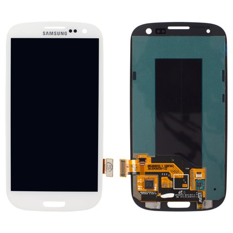 Дисплей для Samsung I747 Galaxy S3, I9300 Galaxy S3, I9300i Galaxy S3 Duos, I9301 Galaxy S3 Neo, I9305 Galaxy S3, R530, белый, без рамки, Оригинал переклеено стекло 