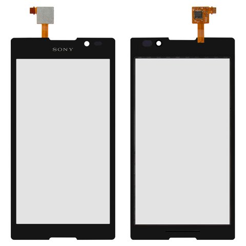 Touchscreen compatible with Sony C2305 S39h Xperia C, black 
