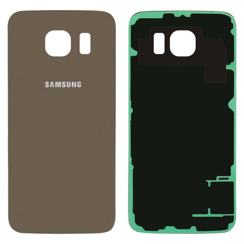 Housing Back Cover compatible with Samsung G920F Galaxy S6, golden, 2.5D, Original PRC  