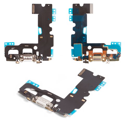 Cable flex puede usarse con iPhone 7, del conector de carga, del conector de auriculares, blanco, con componentes, HC