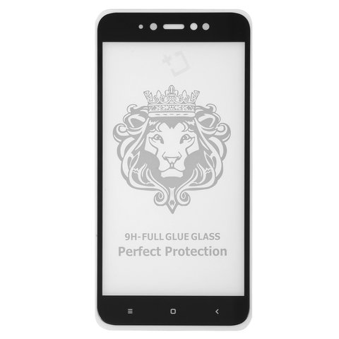 Tempered Glass Screen Protector All Spares compatible with Xiaomi Redmi Note 5A Prime, 0,26 mm 9H, Full Glue, compatible with case, black, the layer of glue is applied to the entire surface of the glass 