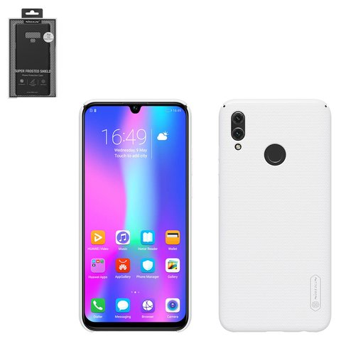 Case Nillkin Super Frosted Shield compatible with Huawei Honor 10 Lite, white, with support, matt, plastic  #6902048169210