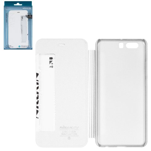 Case Nillkin Sparkle laser case compatible with Huawei P10 Plus, white, flip, PU leather, plastic  #6902048140202