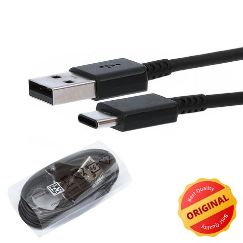 Cable USB Samsung, USB tipo A, USB tipo C, 80 cm, negro, Original, #GH39 02002A