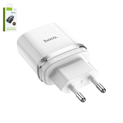 Mains Charger Hoco C12Q, 18 W, Quick Charge, white, 1 output  #6931474716262