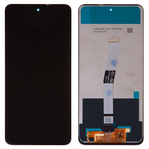 LCD compatible with Xiaomi Redmi Note 9 Pro, Redmi Note 9S, black, with wide edge, without frame, Copy, In Cell, M2003J6B2G, M2003J6A1G 