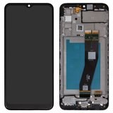 LCD compatible with Samsung A025G Galaxy A02s, M025 Galaxy M02s, (black, with frame, Original (PRC), with black cable, (163x72,5 mm))