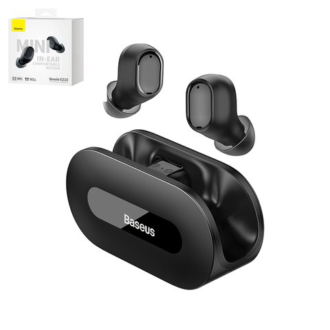 Headphone Baseus Bowie EZ10, wireless, black, with charging case  #A00054300116 Z1