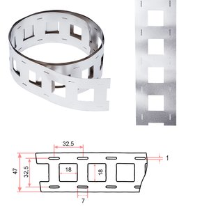 Cinta de níquel para soldar baterías 32650 32700 2P, 0.2 mm, 32.5 mm, 1 m, acero niquelado