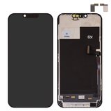 Pantalla LCD puede usarse con iPhone 13 Pro Max, negro, con marco, HC, sin microchip, (AMOLED), GX OEM soft, 120Hz