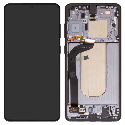 LCD compatible with Samsung S937 Galaxy S25 Edge, black, with frame, Original PRC , titanium jetblack 
