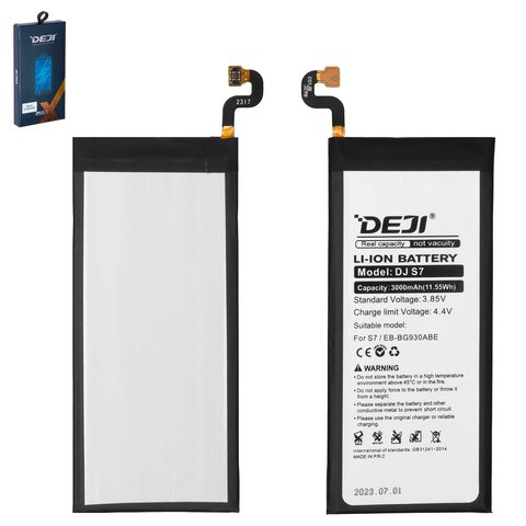 Battery Deji EB BG930ABE compatible with Samsung G930 Galaxy S7, Li ion, 3.85 V, 3000 mAh