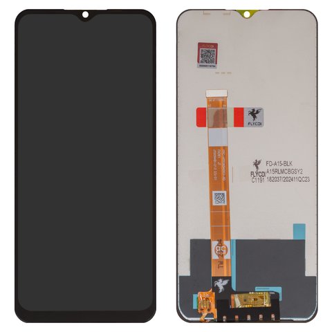 LCD FLYCDI compatible with Realme C11, C12, C15, Narzo 30A, V3; Oppo A15, A15s, A35, black, without frame, CPH2185, CPH2179, FA 065 1 A15 FPC HTF065H051 A2 FPC HTF065H093 A0 