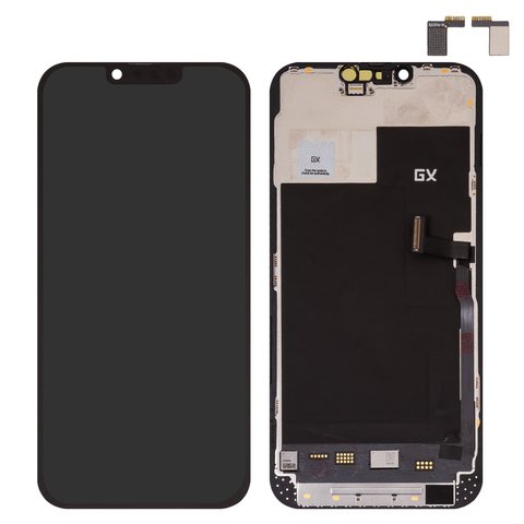 Дисплей для iPhone 13 Pro Max, черный, с рамкой, HC, без микросхемы, AMOLED , GX OEM soft, 120Hz