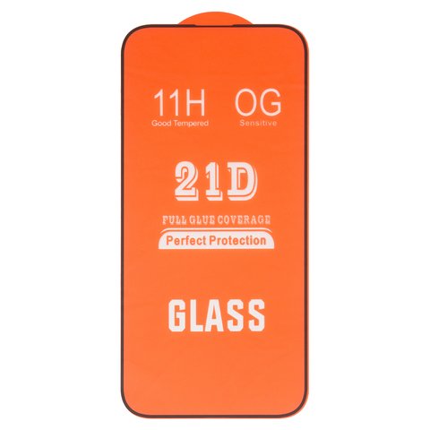 Tempered Glass Screen Protector compatible with Apple iPhone 16 Pro Max, Full Glue, compatible with case, without package, without wipes , black 