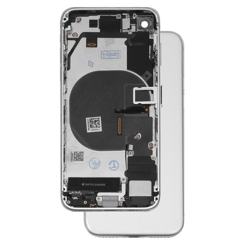 Carcasa puede usarse con Apple iPhone 8, blanco, juego completo, con cable flex