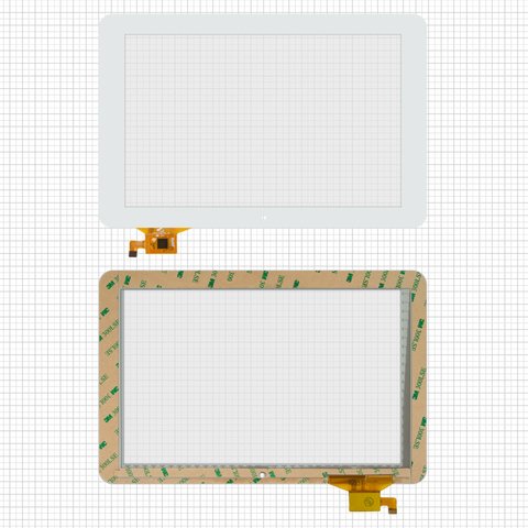 Cristal táctil puede usarse con China Tablet PC 10,1"; Ritmix RMD 1027, blanco, 259 mm, 12 pin, 169 mm, capacitivo, 10,1", #TOPSUN_F0027_A3 QSD E C10016 02 PB101DR8356 R1