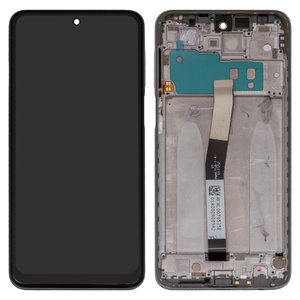 Pantalla LCD puede usarse con Xiaomi Redmi Note 9 Pro, Redmi Note 9S, gris, con marco, Copy, con borde ancho, In Cell, M2003J6B2G, M2003J6A1G