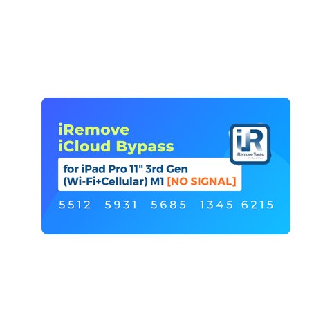 iRemove iCloud Bypass para iPad Pro 11 inch 3rd Gen Wi Fi+Cellular  M1 [NO SIGNAL]