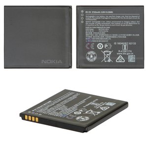 Batería BV 5V puede usarse con Nokia 1, Li ion, 3.85 V, 2150 mAh, Original PRC 