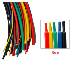 Термоусадочная трубка, 1 м, 6,0 мм, черная