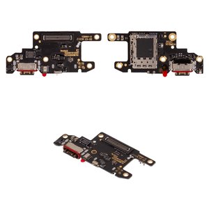 Шлейф для Xiaomi Poco X6, Redmi Note 13 Pro 5G, конектора зарядки, з SIM конектором, плата зарядки