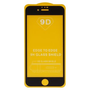 Защитное стекло для Apple iPhone 6, iPhone 6S, совместимо с чехлом, Full Glue, без упаковки , черный, cлой клея нанесен по всей поверхности