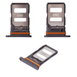 Держатель SIM карты для Xiaomi Redmi Note 14 Pro Plus 5G, черный, midnight black