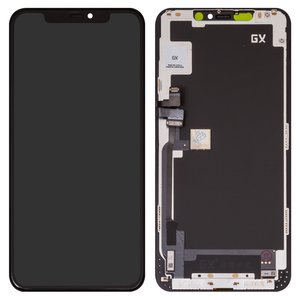 Дисплей для iPhone 11 Pro Max, чорний, з рамкою, High Copy, AMOLED , GX OEM soft