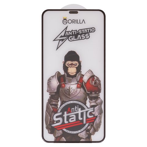 Защитное стекло для Apple iPhone 11 Pro Max, iPhone XS Max, совместимо с чехлом, Full Glue, Anti Static, черный, gorilla