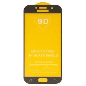 Защитное стекло для Samsung A520 Galaxy A5 2017 , совместимо с чехлом, Full Glue, без упаковки , черный
