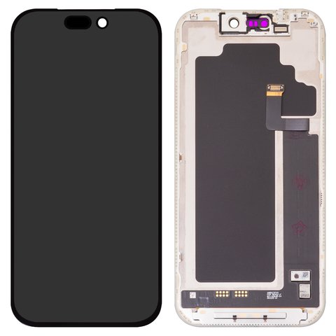 Дисплей для iPhone 17 Pro, чорний, з рамкою, Оригінал переклеєне скло 