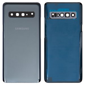 Задняя панель корпуса для Samsung G977 Galaxy S10 5G, черная, со стеклом камеры