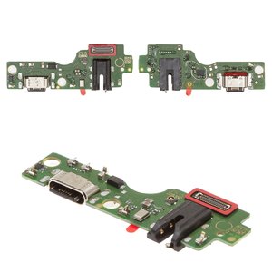 Шлейф для Tecno Spark 40C KM4k , конектора навушників, конектора зарядки, з мікрофоном, з компонентами, Original PRC , плата зарядки