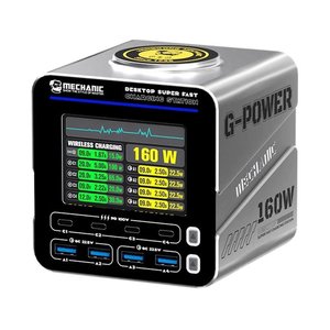 Мережевий зарядний пристрій Mechanic G Power, 160 Вт, Quick Charge, Power Delivery PD , 8 портів