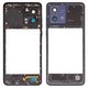 Средняя часть корпуса для Motorola Moto G84, синяя, со стеклом камеры