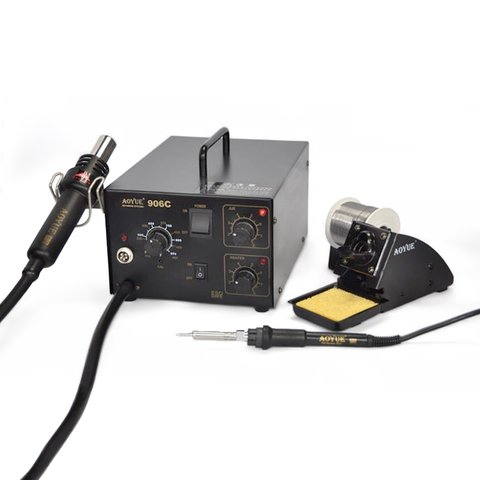 Hot Air Soldering Station AOYUE 906C + Soldering Iron